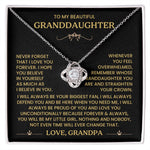 To My Granddaughter - Remember Whose Granddaughter You Are - Love Knot Necklace