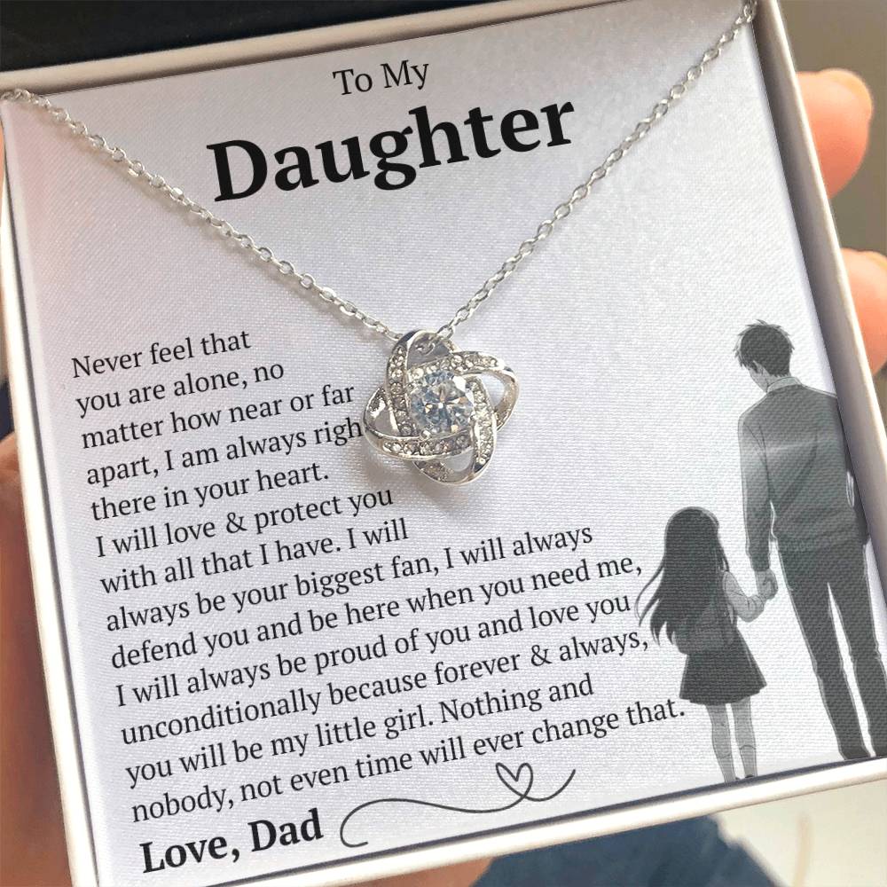 To My Daughter - You Will Always Be My Baby Girls - Love Knot Necklace