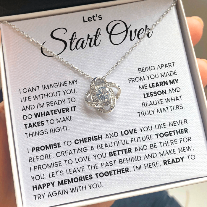 Let's Start Over - Love Knot Necklace - I Promise to Cherish and Love You Like Never Before