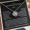 To My Granddaughter - Never Forget That I Love You - Love Knot Necklace