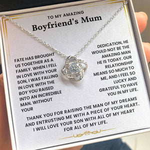 To My Boyfriend's Mum-Loveknot Necklace- I Feel So Lucky