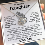 To My Daughter - I'd Cross The World For you - Necklace
