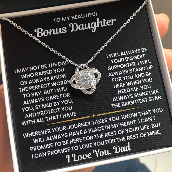 To My Bonus Daughter Necklace - I Love You