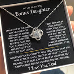 To My Bonus Daughter Necklace - I Love You