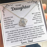 To My Daughter - I Will Love & Protect You - Love Knot Necklace