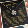 To My Daughter - Never Forget That I Love You - Love Knot Necklace