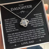 To My Daughter - Remember Whose Daughter You Are - Love Knot Necklace