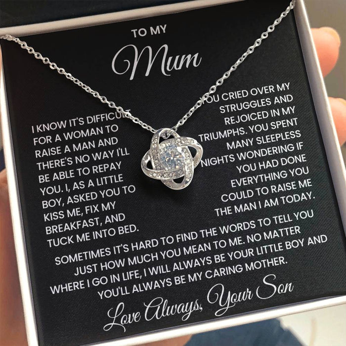 Mothers Day Gift For Mum - Love Knot Necklace for Mum