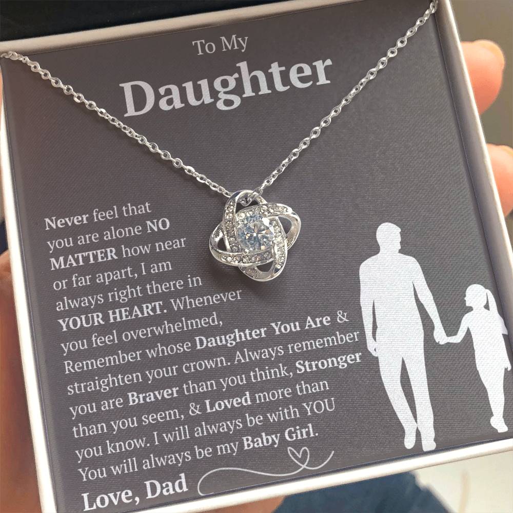 To My Daughter - You Will Always Be My Baby Girls - Love Knot Necklace