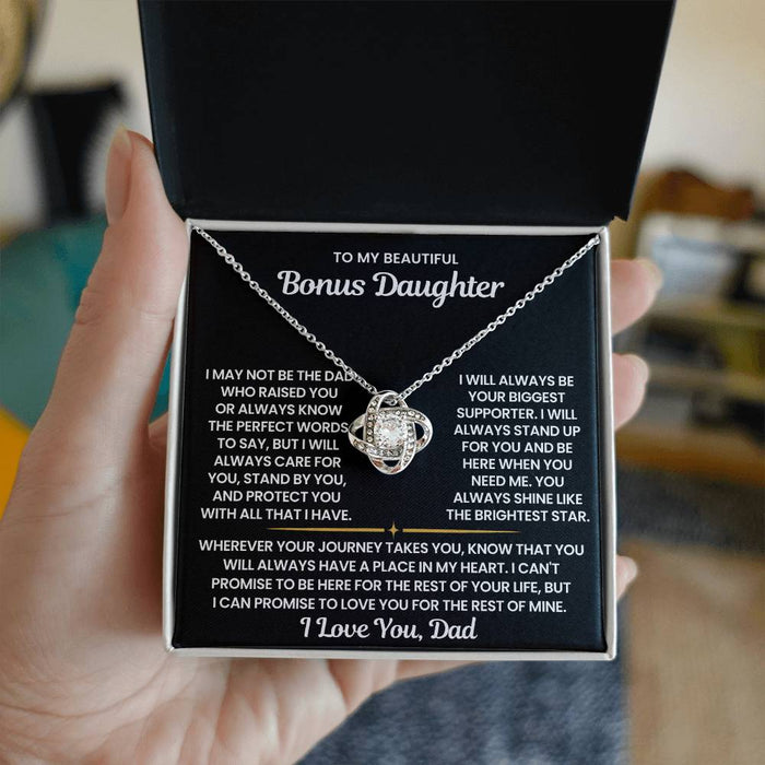 To My Bonus Daughter Necklace - I Love You