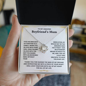 To My Boyfriend's Mum-Loveknot Necklace- I Feel So Lucky