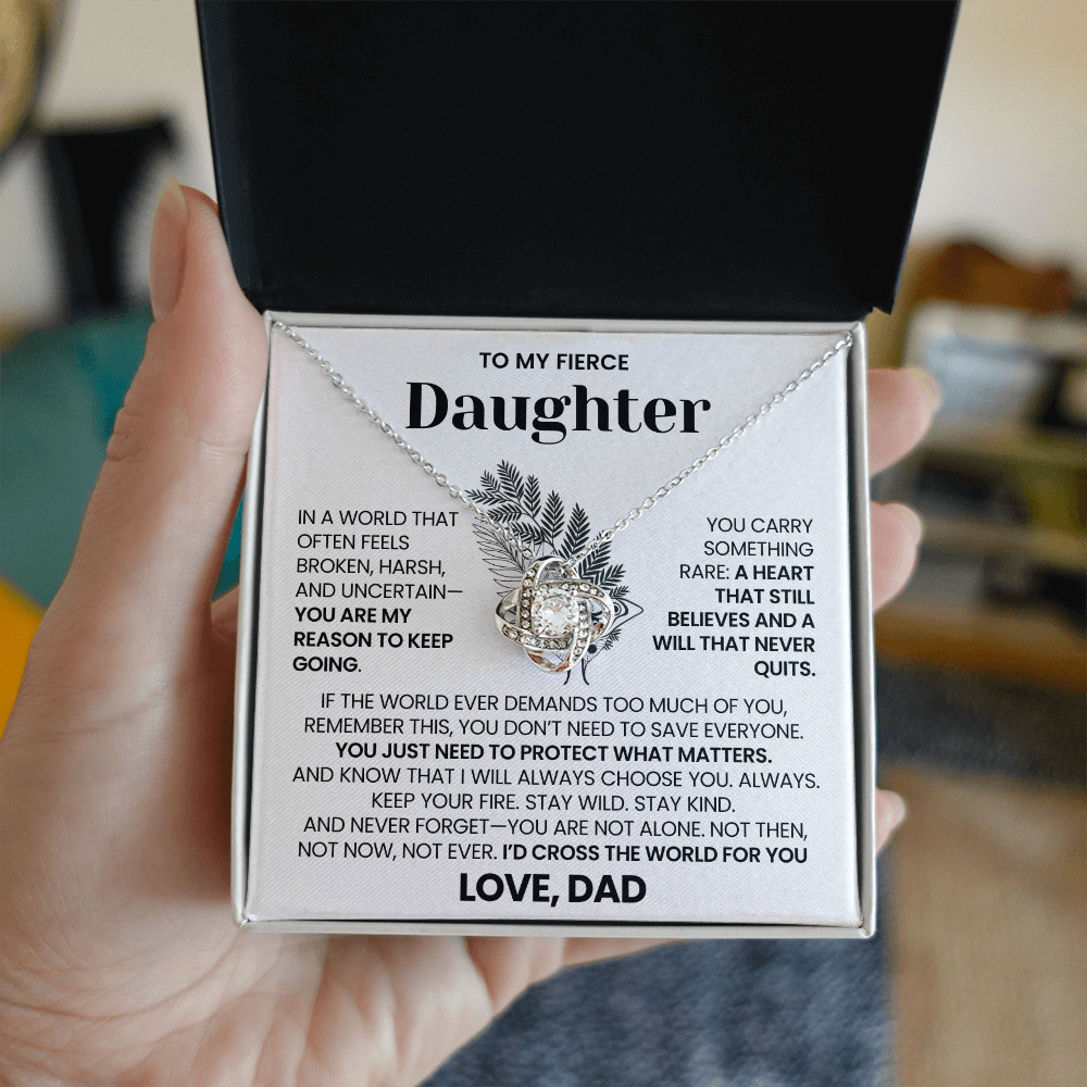 To My Daughter - I'd Cross The World For you - Necklace