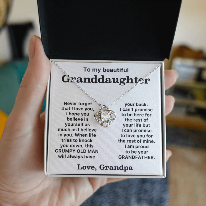 To my granddaughter- Loveknot necklace -Gift From Grandpa