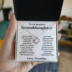 To my granddaughter- Loveknot necklace -Gift From Grandpa