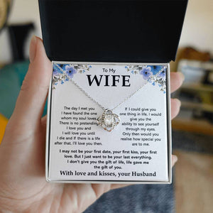 To My Wife Necklace-Loveknot Necklace Silver Plated