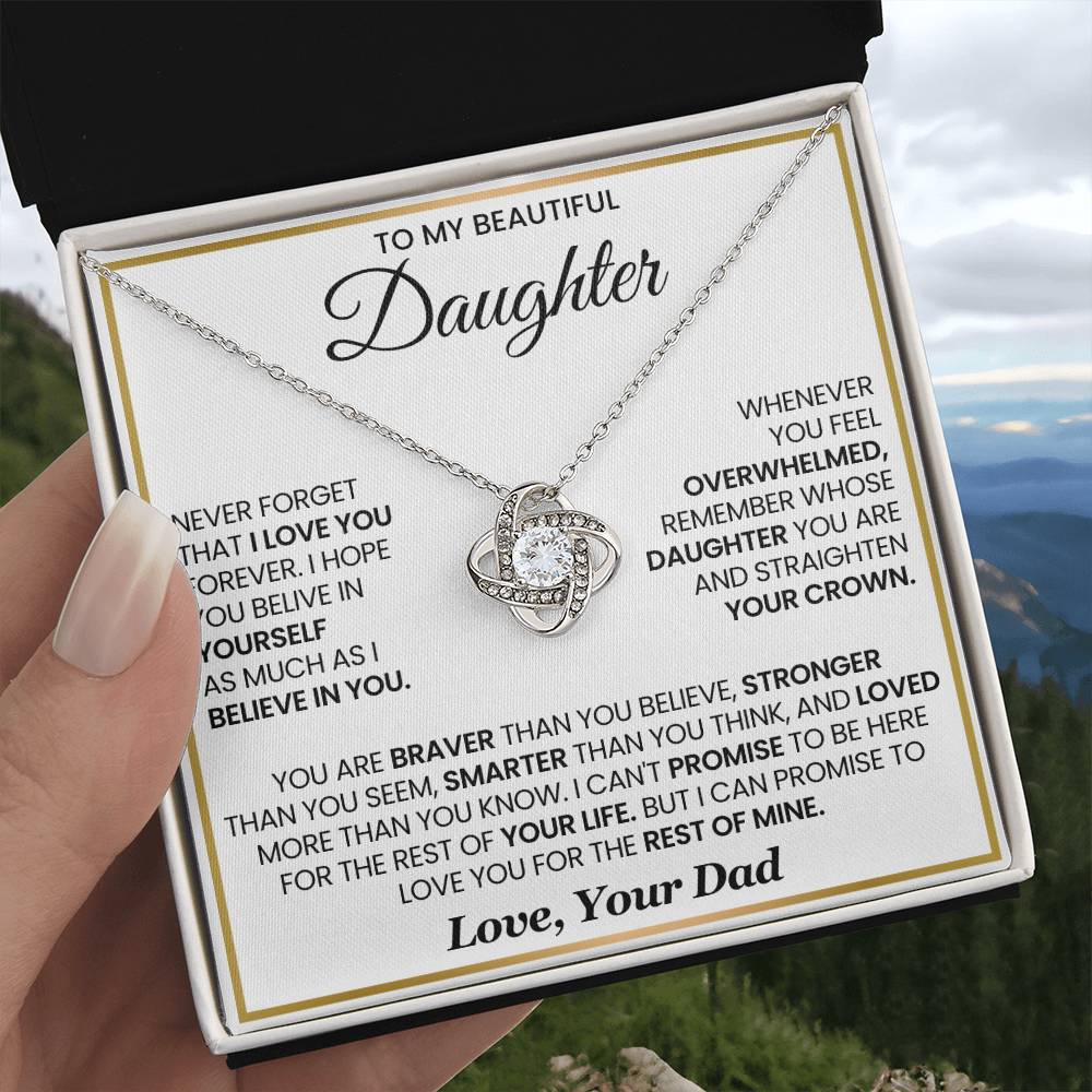 To My Beautiful Daughter-Loveknot Necklace- I Hope You Believe