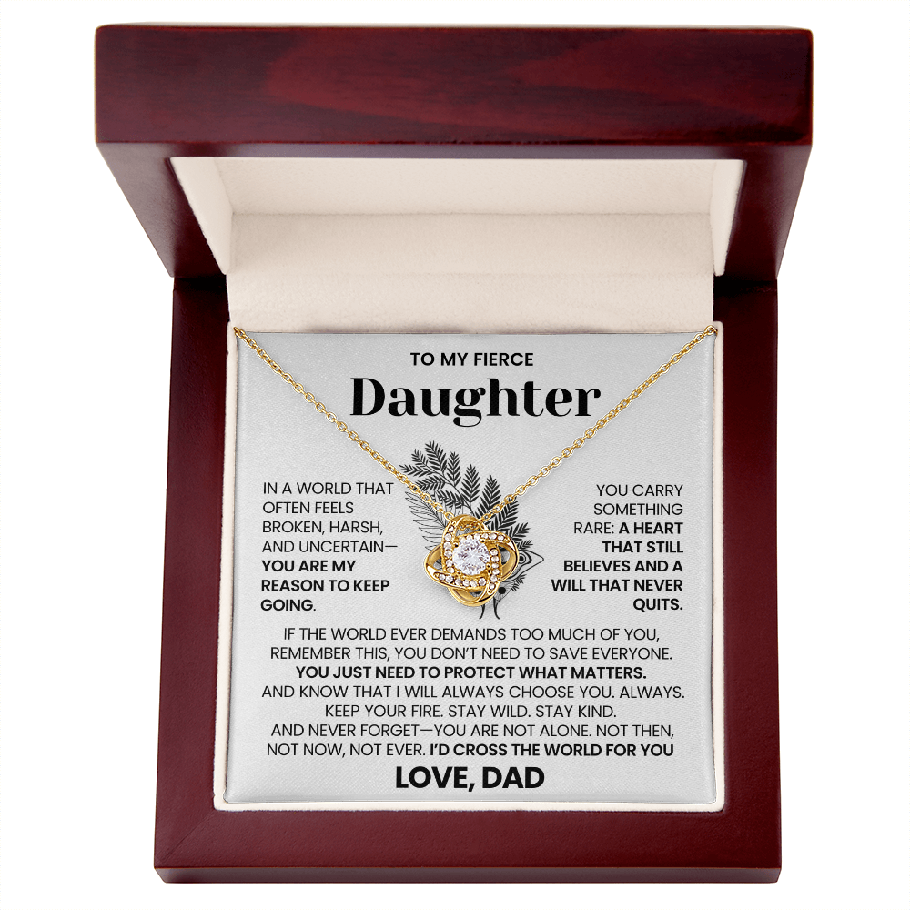 To My Daughter - I'd Cross The World For you - Necklace