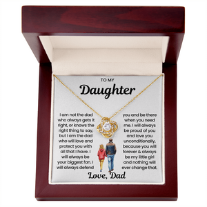 To My Daughter Love Knot Necklace Gift Set