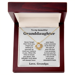 To my granddaughter- Loveknot necklace -Gift From Grandpa