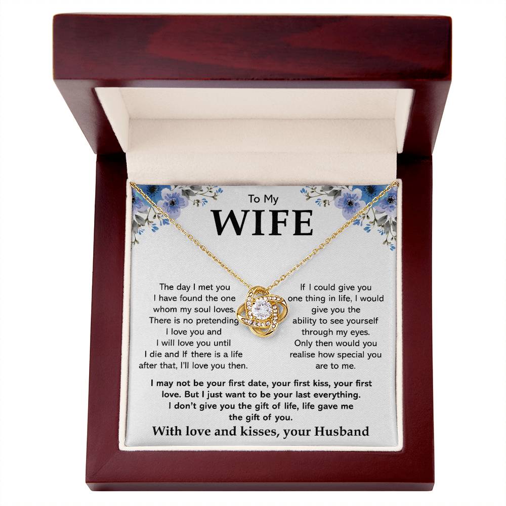 To My Wife Necklace-Loveknot Necklace Silver Plated