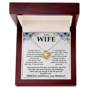 To My Wife Necklace-Loveknot Necklace Silver Plated