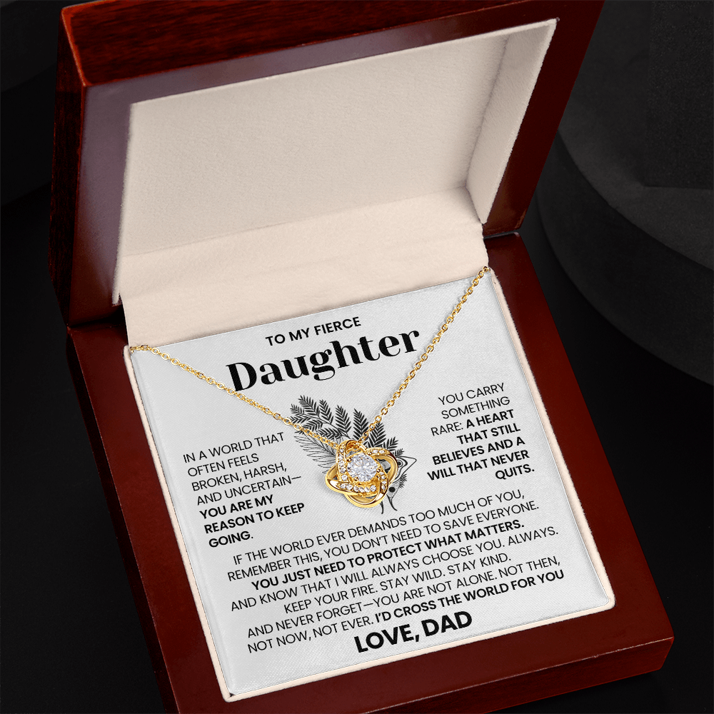 To My Daughter - I'd Cross The World For you - Necklace