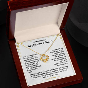 To My Boyfriend's Mum-Loveknot Necklace- I Feel So Lucky