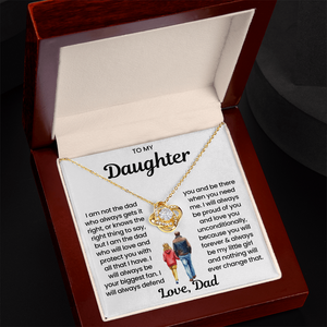 To My Daughter Love Knot Necklace Gift Set
