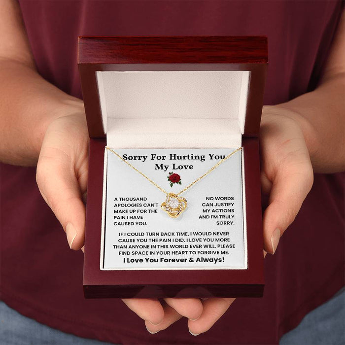 I Love You I'm Sorry Gift For Her, Apology Gift For Her - Love Knot Necklace