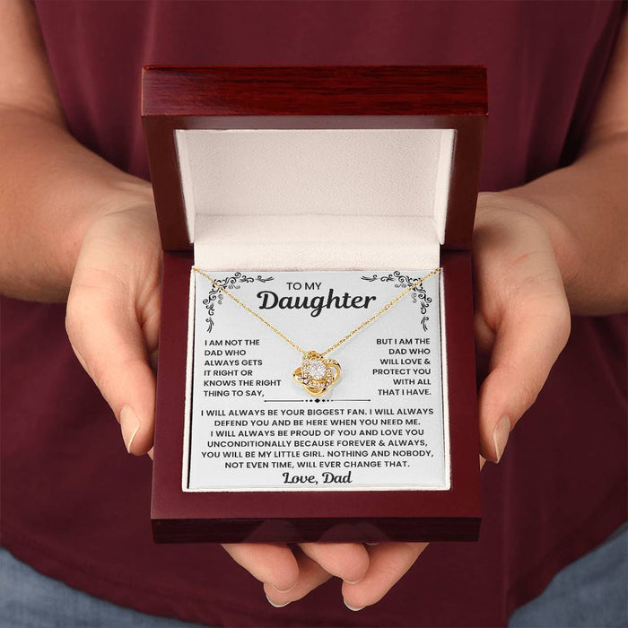 To My Daughter - I Will Love & Protect You - Love Knot Necklace