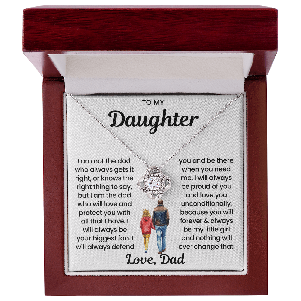 To My Daughter Love Knot Necklace Gift Set