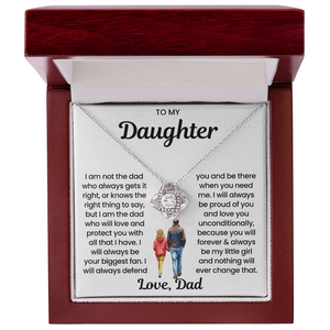 To My Daughter Love Knot Necklace Gift Set
