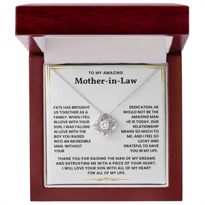 To My Amazing Mother In Law - I Feel So Lucky and Grateful To Have You In My Life - Necklace