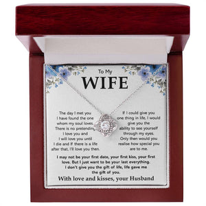 To My Wife Necklace-Loveknot Necklace Silver Plated