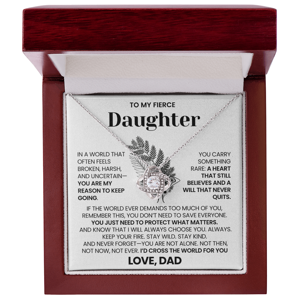 To My Daughter - I'd Cross The World For you - Necklace