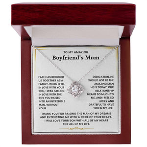 To My Boyfriend's Mum-Loveknot Necklace- I Feel So Lucky