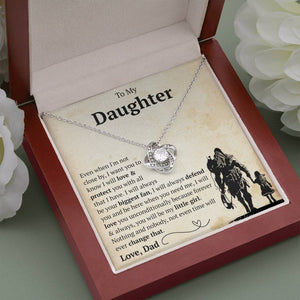 To My Daughter - I Will Love & Protect You With All That I Have - Love Knot Necklace