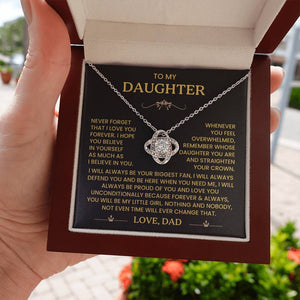 To My Daughter - Never Forget That I Love You - Love Knot Necklace