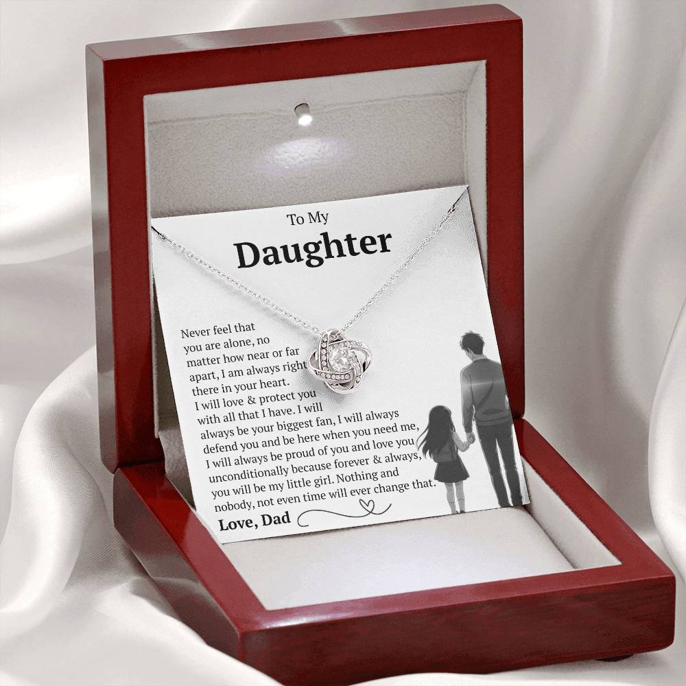 To My Daughter - You Will Always Be My Baby Girls - Love Knot Necklace