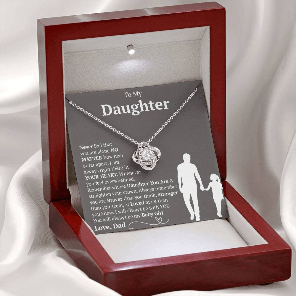 To My Daughter - You Will Always Be My Baby Girls - Love Knot Necklace