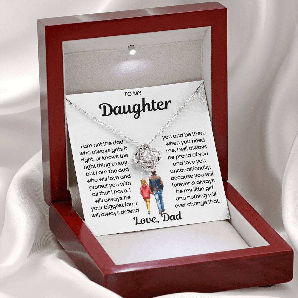 To My Daughter Love Knot Necklace Gift Set