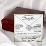 To My Beautiful Daughter-Loveknot Necklace- I Hope You Believe