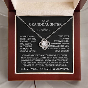To My Granddaughter - Never Forget That I Love You - Love Knot Necklace