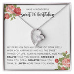 Sweet 16 Birthday Gift for Her - Necklace with Box