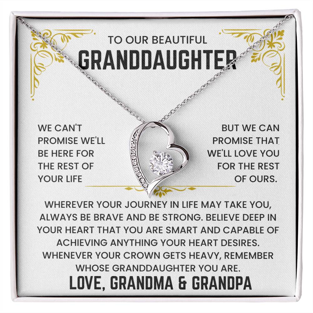 To Our Granddaughter - We'll Love You For The Rest of Mine - Necklace