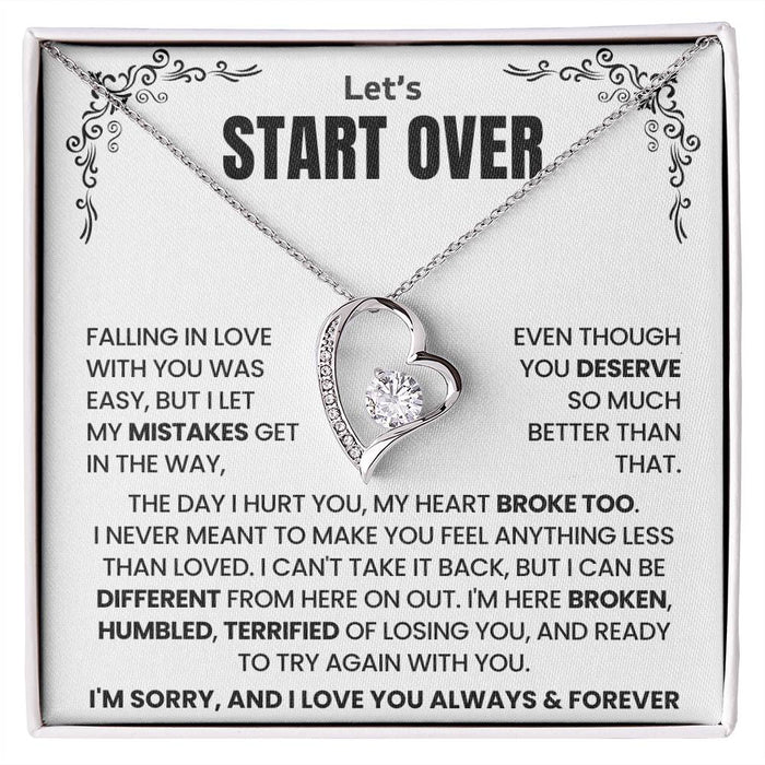 Let's Start Over Forever Love Necklace For Her- Meaningful Sorry Gift for Her