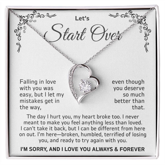 Let's Start Over Necklace For Her- Meaningful Sorry Gift