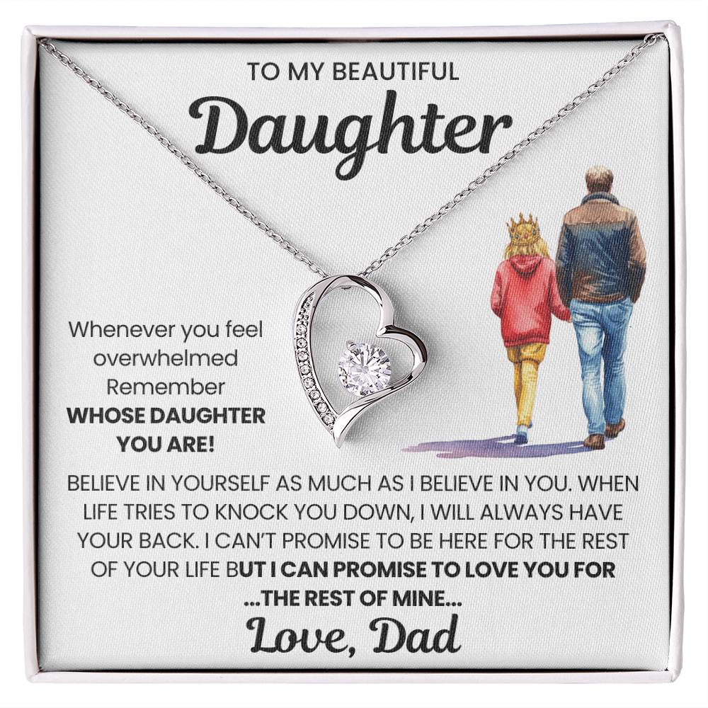 To My Beautiful Daughter - I Will Love You for The Rest of Mine- Necklace