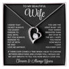 To My  Beautiful Wife – Heart Pendant Necklace Gift Box | Perfect for Her