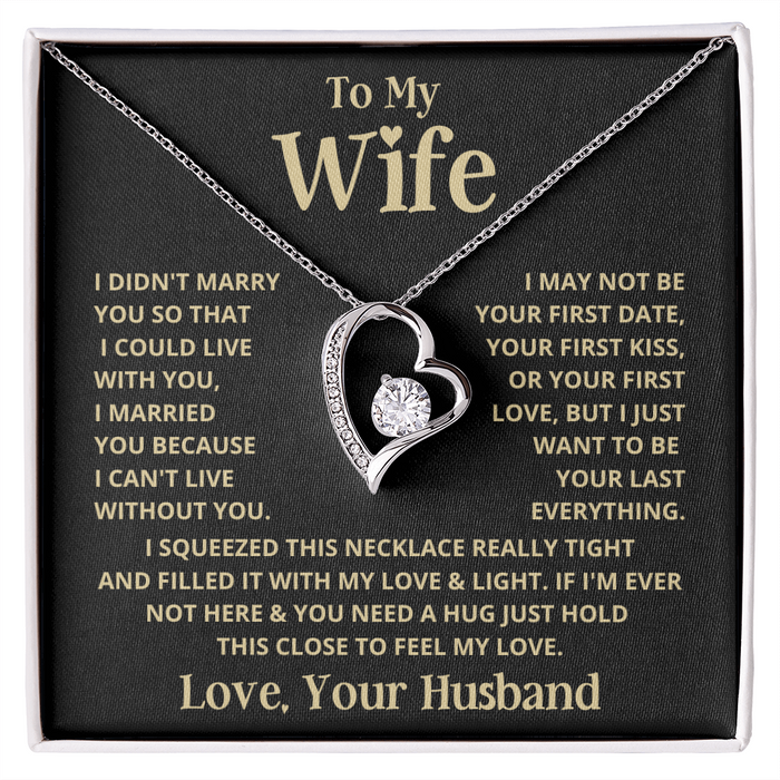 To My Wife Forever Love Necklace Gifts Set